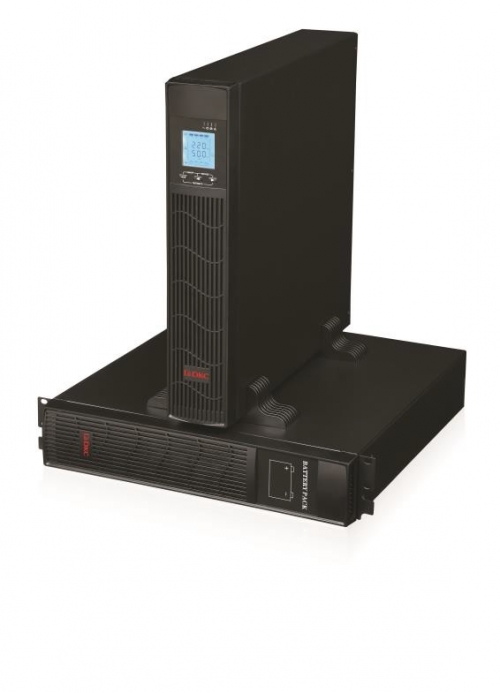 Линейно-интерактивный ИБП ДКС серии Info Rackmount Pro, 1000 ВА/800 Вт, 1/1, EPO, USB, RJ45, 3xIEC C13, Rack 2U, 2x7Aч
